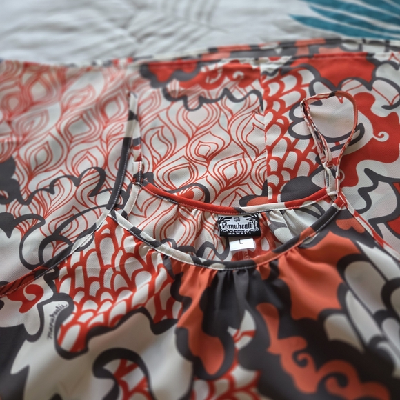 Manuhealii Red and Gray Maxi Dress - Picture 2 of 5